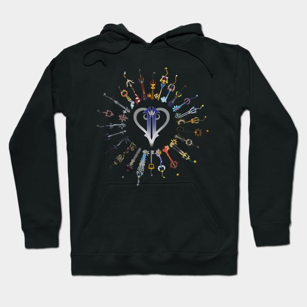 Kingdom Hearts 2 Keyblades Hoodie by Spyrome876